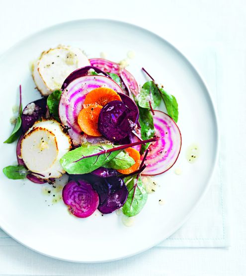 Beetroot salad with grilled goat’s cheese