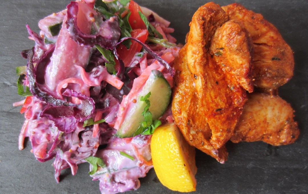 Cajun chicken and crispy slaw