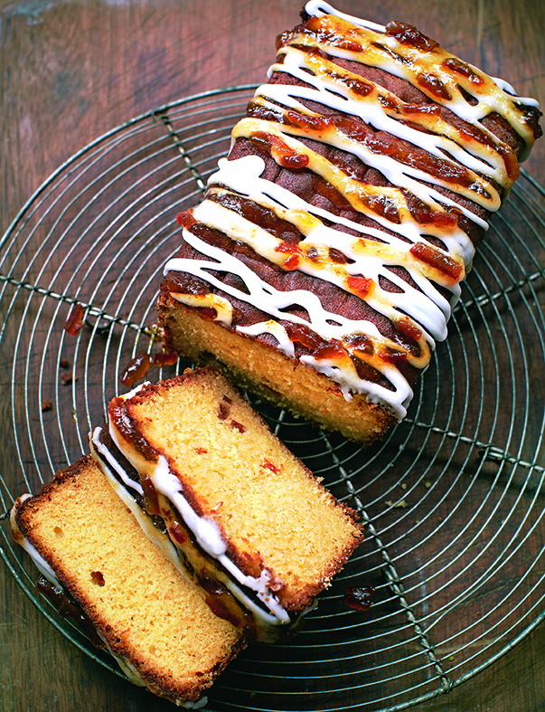 Gluten-free marmalade loaf with cardamom glaze