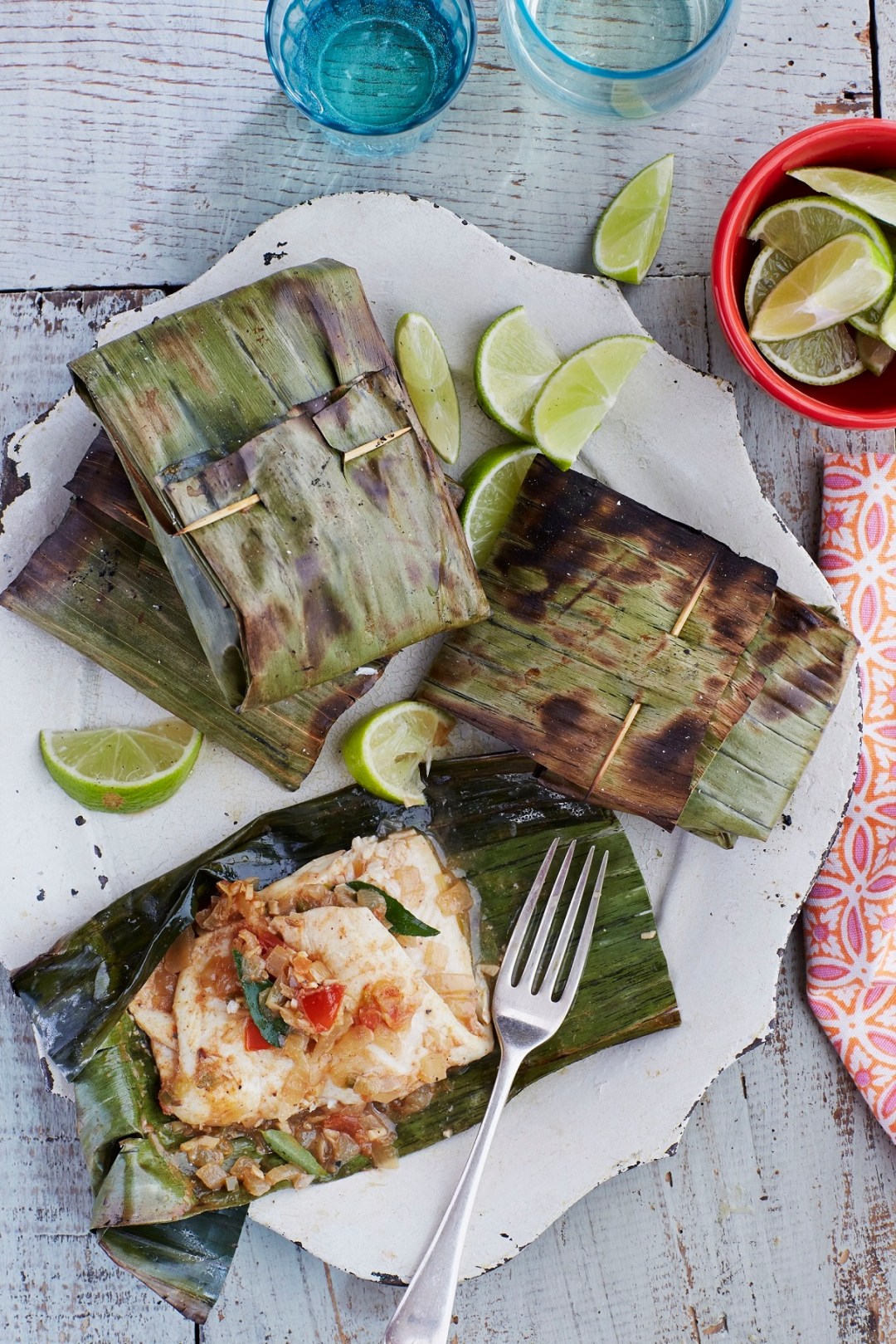 Keralan banana leaf grilled fish