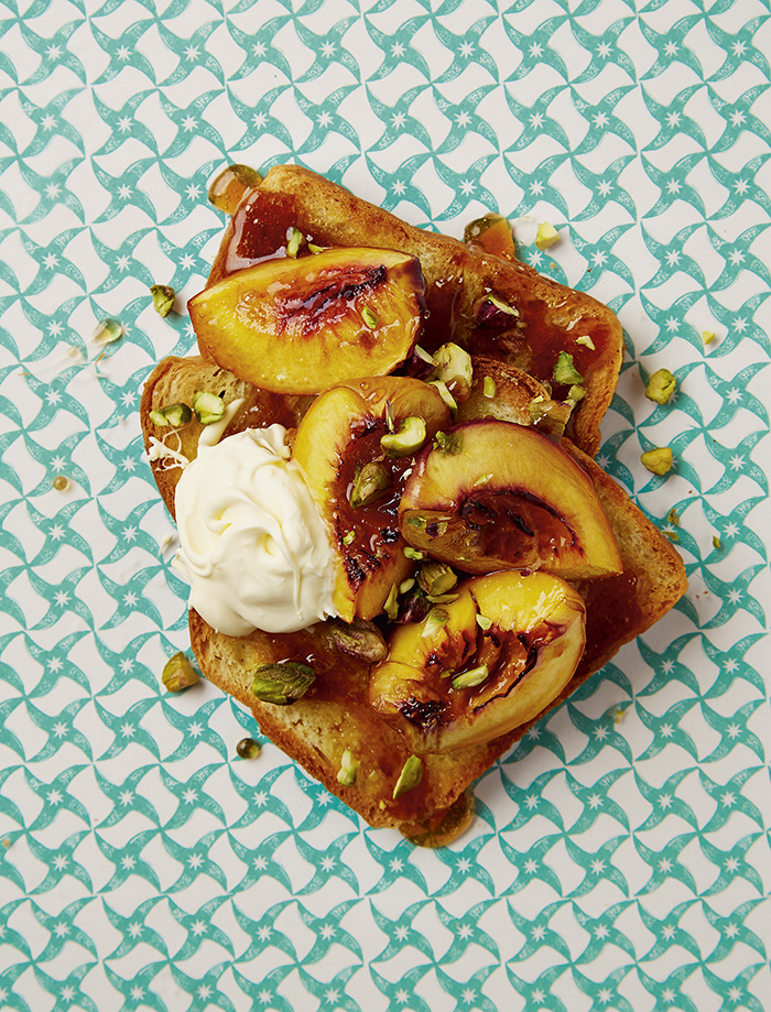 Recipe: brioche toast, peaches and cream