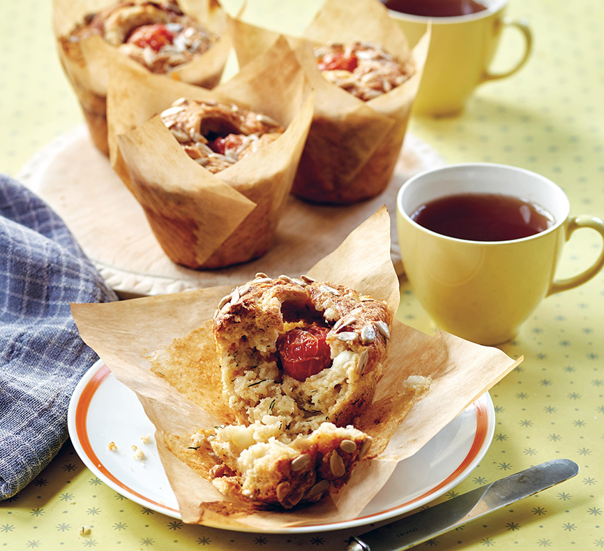 Savoury dill and Västerbotten cheese muffins