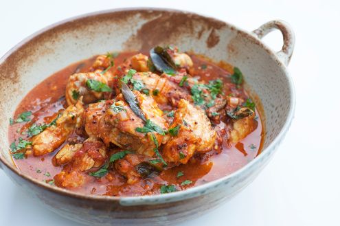 Monkfish, tamarind and tomato curry