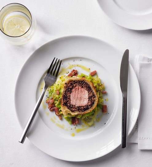 Pork & black pudding Wellington with Grandpa’s cabbage