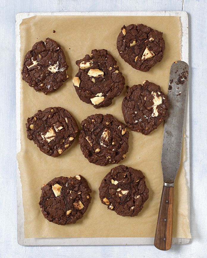 Double chocolate peanut butter cookies