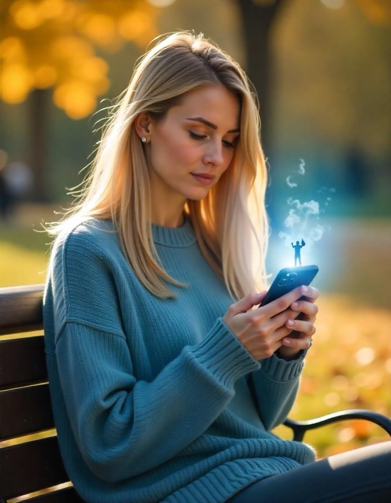 woman using Chaptly app
