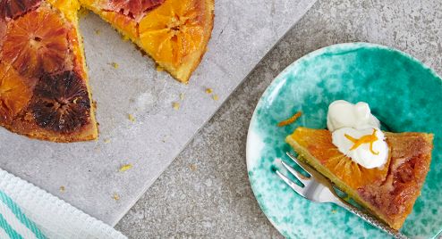 Gluten-free blood orange polenta cake