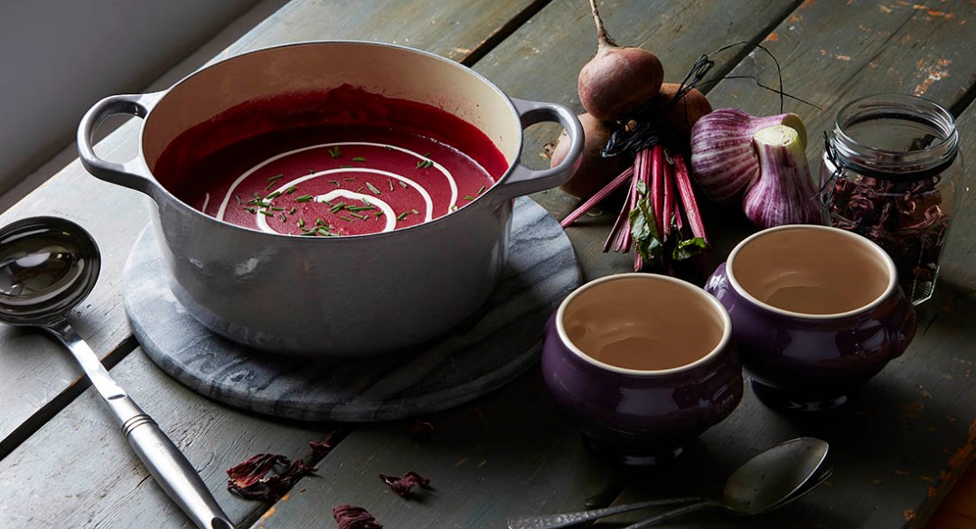 Beetroot and hibiscus soup