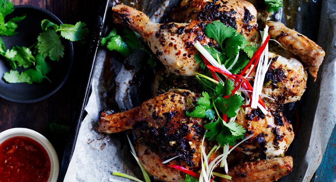 Thai chicken with sweet chilli sauce and green papaya salad