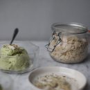 Avocado, almond and coconut gelato