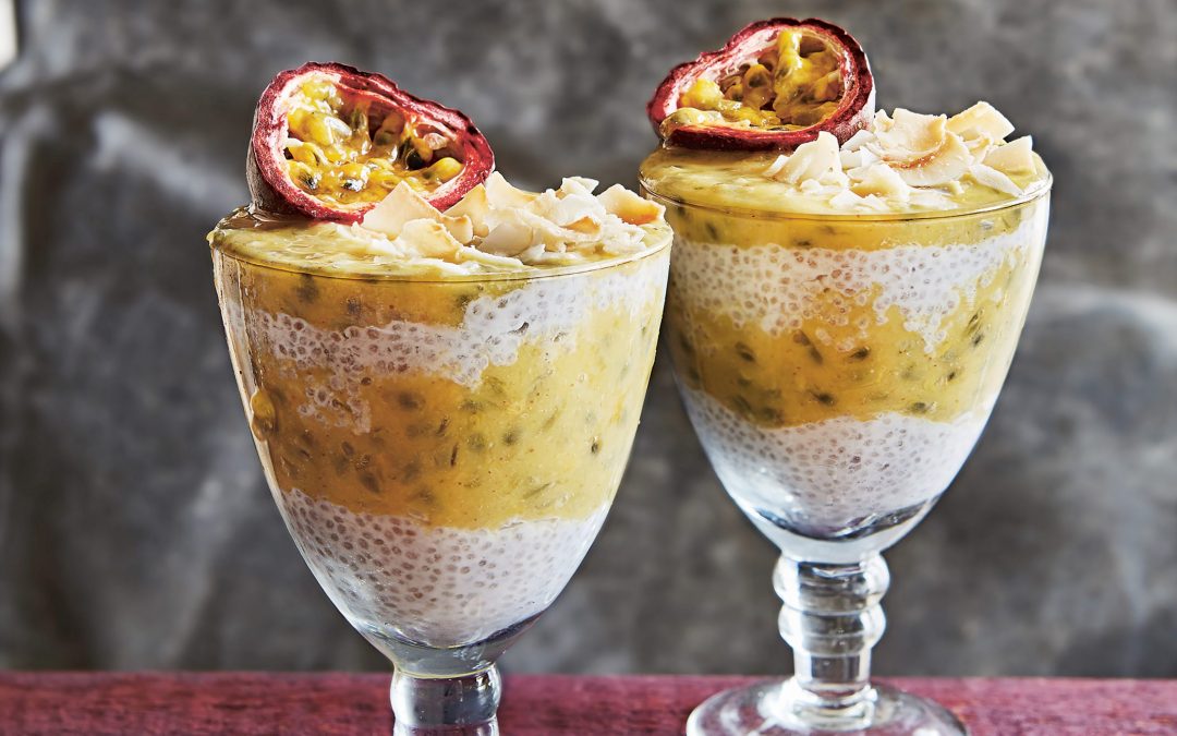 Tropical chia layer dessert