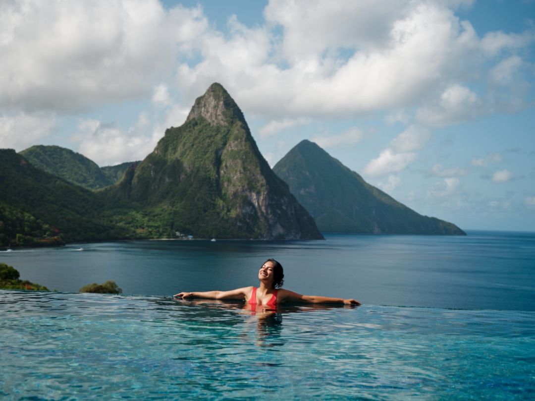 woman relaxing in saint lucia