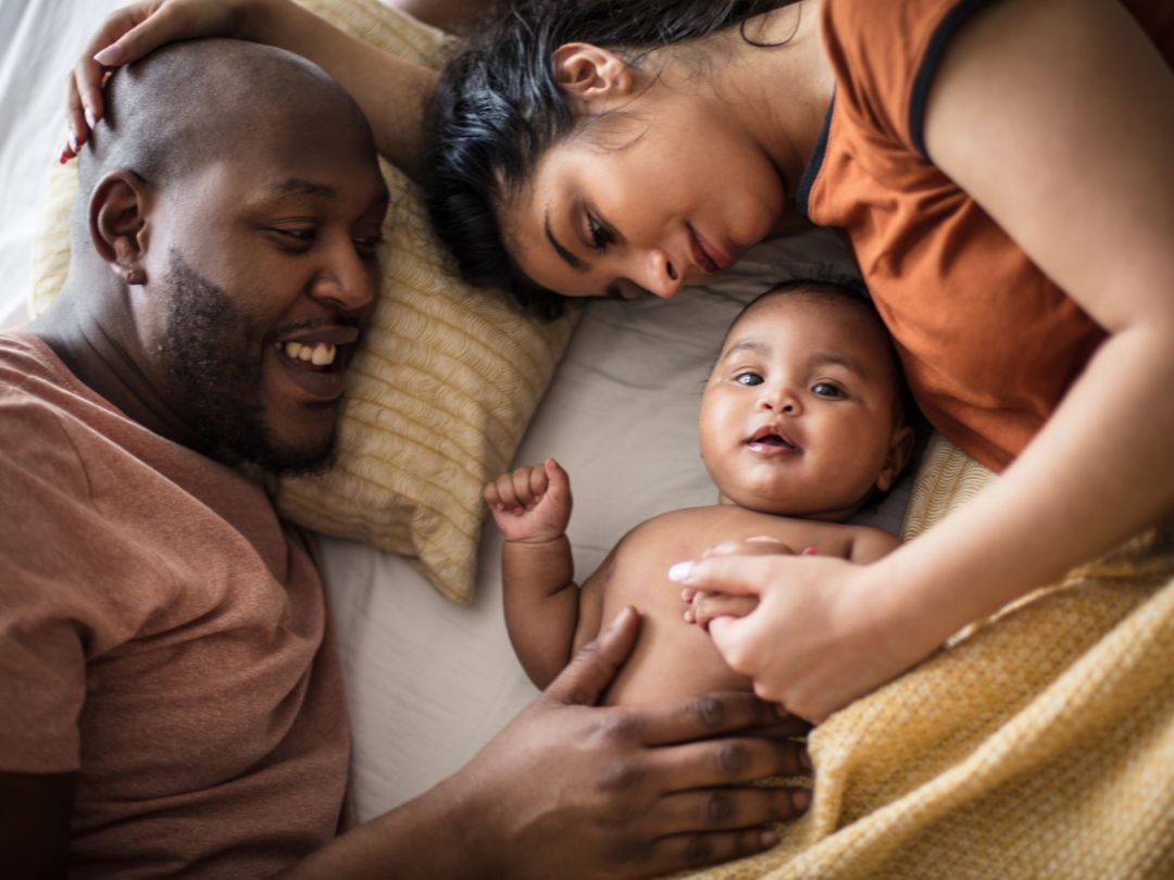 Couple with new baby