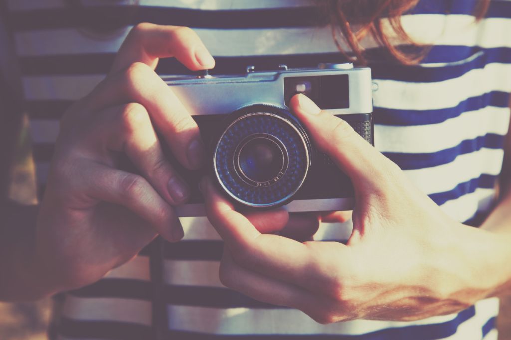 close up of traditional camera