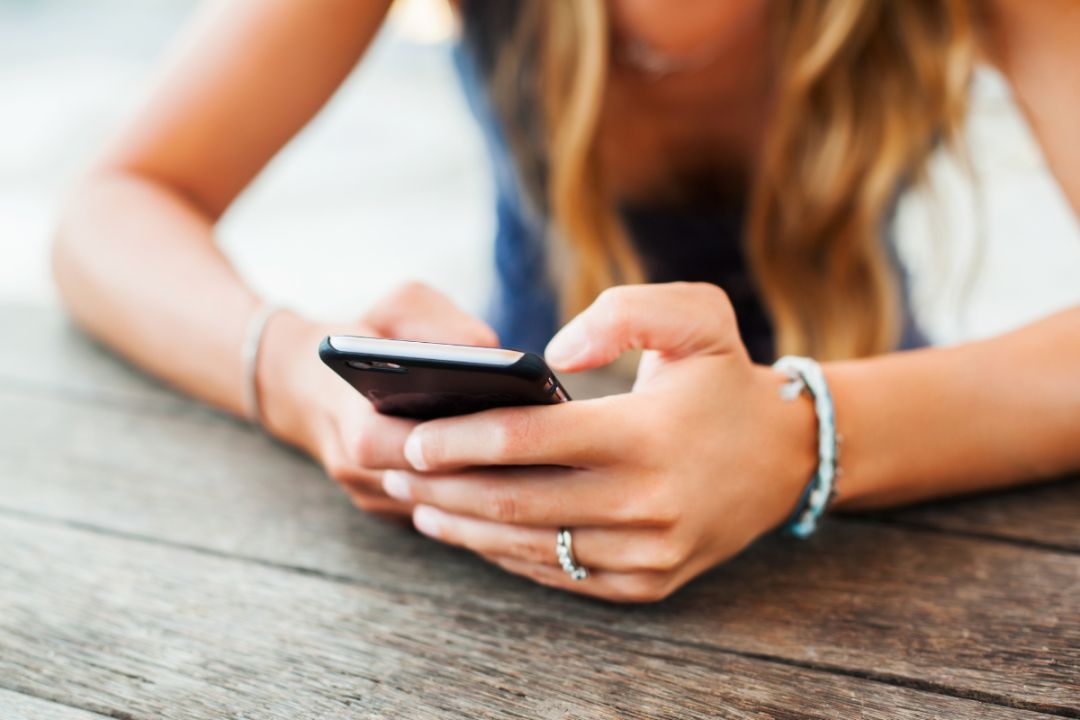 Woman using smartphone