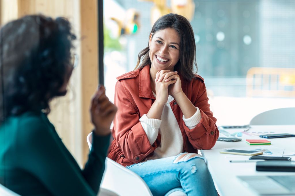 woman listening to colleague