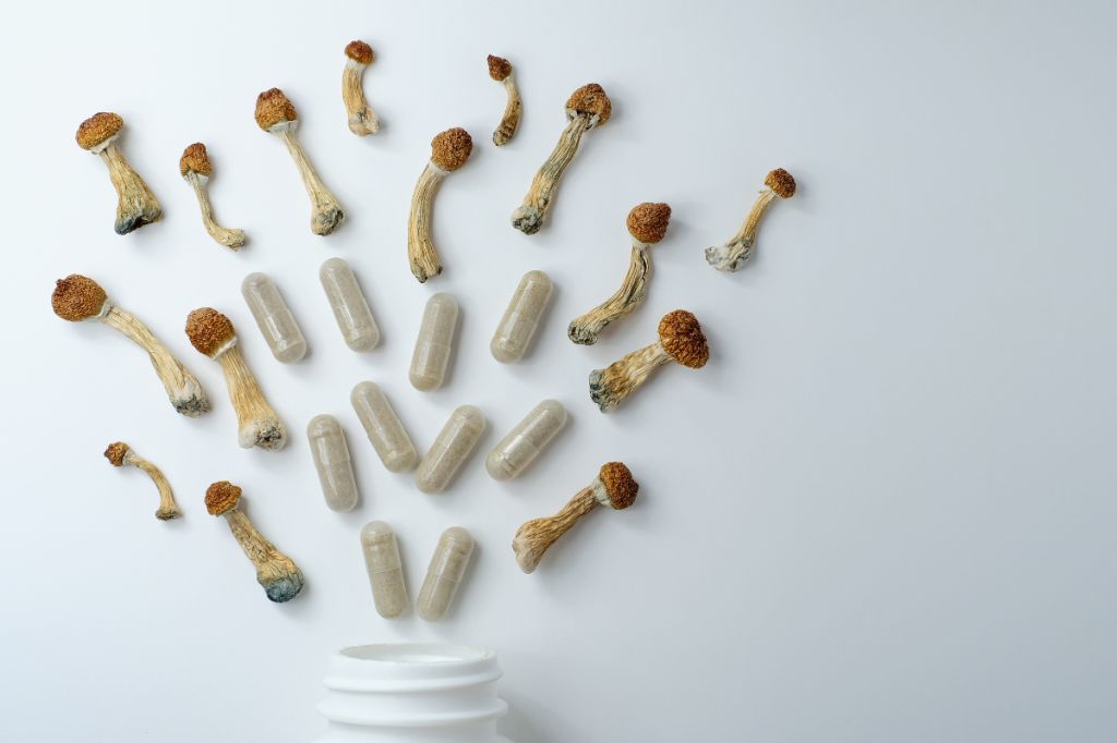 Mushrooms and capsules alternate
