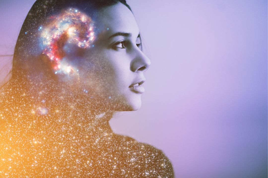 Woman's brain is illuminated